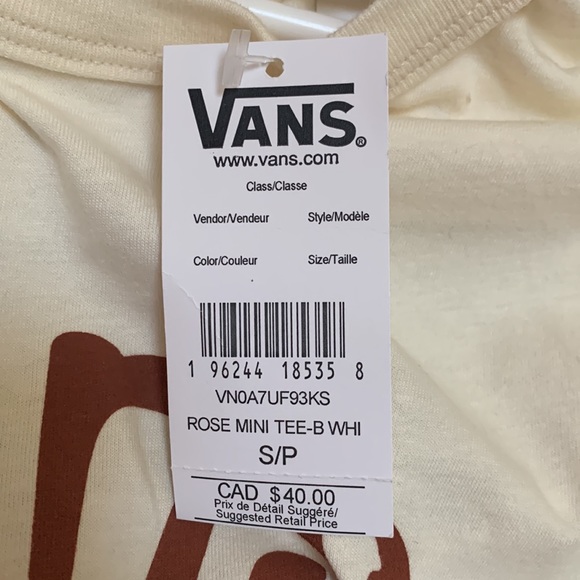 VANS rose mini tee. NWT - Picture 3 of 3
